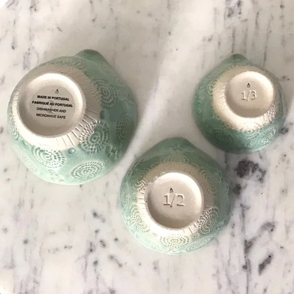 Anthropologie Handmade Glazed Stoneware Measuring Cups Bowls New In Box - Picture 10 of 11